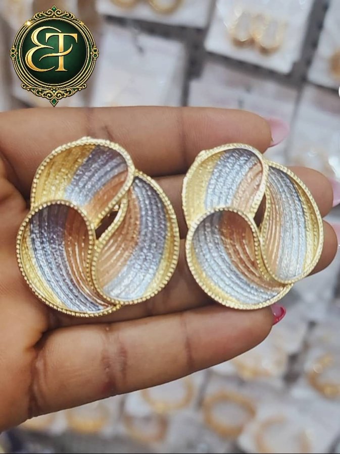 Ocean Glow Two-Tone Oval Earrings